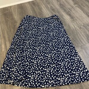 Talbots Navy and White A-Line Skirt